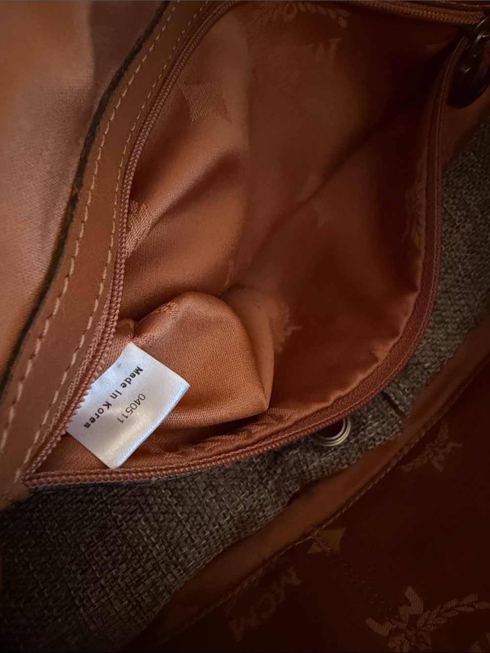 MCM Cognac Visetos coated canvas Logo Satchel w/2 Front Pockets - Picture 13 of 14